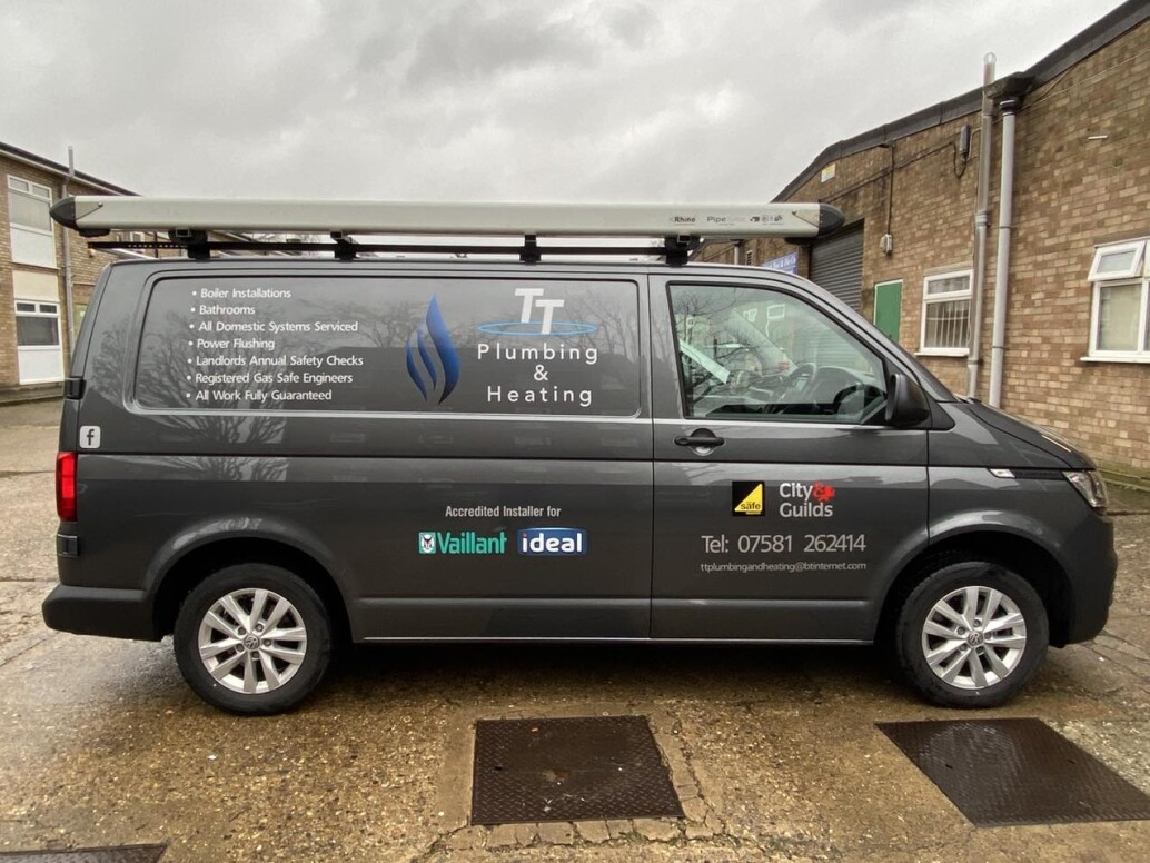 TT Plumbing, Heating and Gas new signwritten van